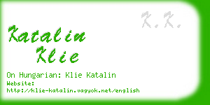 katalin klie business card